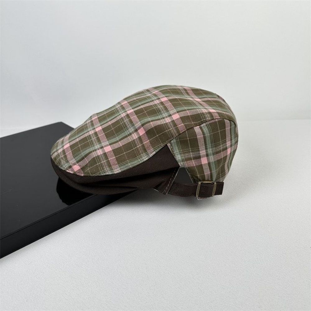 Plaid Brown and Pink Women's Cap